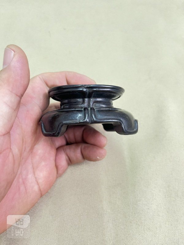 紫檀绳纹圆形器座 - 图3